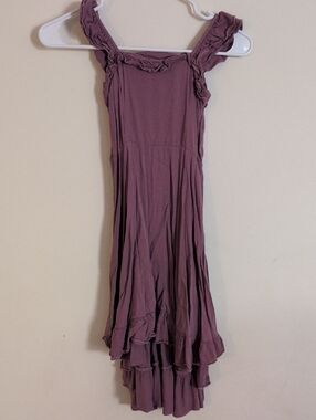 Joyfolie Mauve Ruffle Strap Maxi Betty Dress In Dusty Lilac Size 6